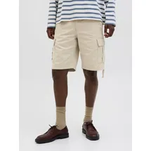 JACK & JONES Regular Fit Cargoshorts mit Gürtelschlaufen Modell 'COLE BARKLEY', Offwhite, S