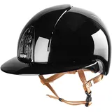KEP Reithelm Cromo Smart Polish PoloSchirm mit Beigen Kinnriemen - blau - L (59-62)