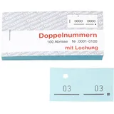 WOLF & APPENZELLER Doppelnummernblöcke 01-100, 101-200, 201-300, 301-400, 401-500 Blau 5 St.