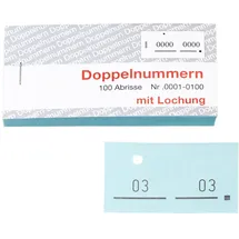 WOLF & APPENZELLER Doppelnummernblöcke 01-100, 101-200, 201-300, 301-400, 401-500 Blau 5 St.