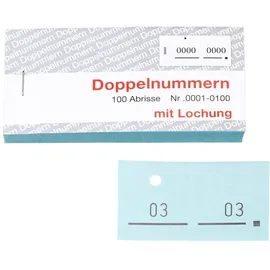 WOLF & APPENZELLER Doppelnummernblöcke 01-100, 101-200, 201-300, 301-400, 401-500 Blau 5 St.