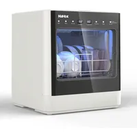 Geschirrspüler Geschirrspülmaschine mini Spülmaschine Tischgeschirrspüler 45cm freistehend, 2 Wasserversorgungsmodi, für Büro, kleine Wohnung... - Weiß/Schwarz