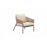 Sessel Design Terrasse Polster Polster Moderne Luxus Beige Hochwertig Rattan