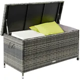 TECTAKE Auflagenbox Kiruna mit Kunststoffgeflecht, 120x55x61,5cm, 270l