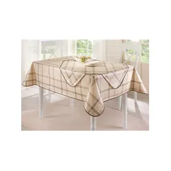 Tischdecke Gr. 5, beige (natur), B:140cm L:190cm, Tischdecken, Gartentischdecke Tischdecke