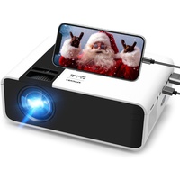 Mini Beamer mit Screen Mirroring, Full HD 1080P Mini Projektor mit 220 Zoll Display, 60000 St. LED, Hi-Fi Stereo, Heimkino Projector kompatibel mit TV Stick, HDMI, AV, VGA, USB, PS4, iOS/Android Handy