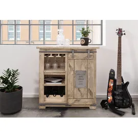 MASSIVMOEBEL24.DE Weinkommode Mango 80x40x82 whitewash lackiert RAILWAY #340