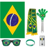 Generisch Deutschland Fanartikel Set, WM 2026 Trikot Zubehör mit Haarreif & Brille, Fußball WM Fanartikel für Public Viewing & Stadion (Brasilien)