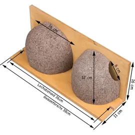 BigDean 3 Stück Schwalbennistkasten Doppelnest Schwalbennest Mehlschwalbennest Nistkasten Nisthilfe Schwalben Holzbeton