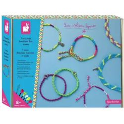 Janod - Kreativ-Set - 7 brasilianische Armbänder in Neonfarben zum Basteln