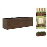 vidaXL Hochbeet mit 3 Fächern Braun 105x30x32 cm Poly Rattan
