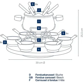 Kela Natura Fonduekarussell-Set 23 tlg.