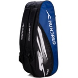 Hundred Cosmogear Badminton Kit-Tasche (Schwarz/Royal Blau) | Doppelter Reißverschluss | Tasche mit Reißverschlusstasche vorne | Material: Polyester | Gepolsterte Rückengurte | Einfacher Tragegriff