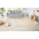 HANSE HOME Nasty Teppich – Wohnzimmerteppich Flauschiger Kurzflor Einfarbig Unifarben für Esszimmer, Wohnzimmer, Kinderzimmer, Flur, Schlafzimmer, Küche – Uni Creme, 140x200cm