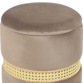 Beliani Pouf mit Stauraum Samtstoff Taupe 2er Set MEDFORD