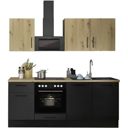 Küchenblock mit E-Geräten CORNWALL (Zeile) IV - braun
