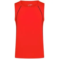 Herren Fitness Tanktop JN494, hellorange/schwarz, Größe L - orange/schwarz - L