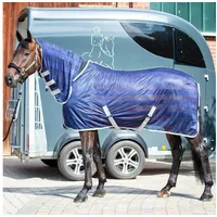 Busse Pferde-Stalldecke BUSSE Transport-Fliegendecke STRIPE PLUS blau|silberfarben 135 cm
