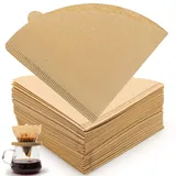 200 Stück Kaffeefilter Papier Größe 2, V-förmiger Papier Kaffeefilter, Natürlicher Holzschliff 2-4 Tassen Coffee Filter Paper für Kaffeemaschinen Kaffeekanne Filterbecher