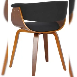 CLP 2er Set Esszimmerstuhle Bruce Stoff walnuss/schwarz