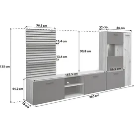 Die Möbelfundgrube Wohnwand Heathrow Holzoptik Artisan-Eiche