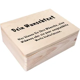 Creative Deco Holzkiste Geschenkkiste Natur, 40 x 30 x 14 cm, Ihr Logo / Text / Foto