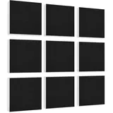 platino24 Akustikpaneele 9 Elemente Colore Quadrat 27,5 x 27,5 cm Schwarz I Schallabsorber aus Basotect G+ mit Akustikfilz I Schalldämmung Wand & Decke I Akustikelemente Wandpaneel