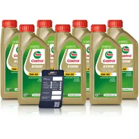 7x 1 L Liter Castrol Edge Fluid Titanium 5W-30 LL Motoröl inkl. Castrol Ölwechselanhänger