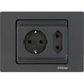 EVOline Einbausteckdose 1 St. Schwarz