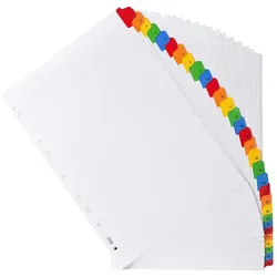 Exacompta Register numerisch bedruckt, weißer Karton 160g/qm, 31 Taben, 1-31, DIN A4