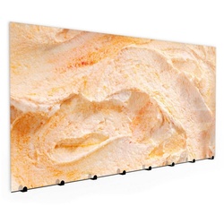 Primedeco Garderobenpaneel Magnetwand und Memoboard aus Glas Köstliche Eiscreme orange