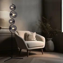 GLOBO Stehlampe 4-flammig Schwarz