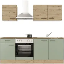 Flex-Well Küchenzeile Cara 210 cm grün