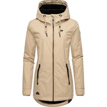 Ragwear Damen, warme Winterjacke kurz wasserdicht mit Kapuze Zuzka Winter Taupe24 Gr. 6XL - 6XL