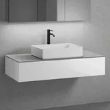 neoro n50 Unterschrank B: 120 cm mit 1 Auszug, Waschtisch B: 58 cm weiß matt, B: 120.5 BN0065WM+BN0414WH+BN0404C3