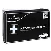 WALSER KFZ-Verbandskasten, Auto-Verbandstasche, Erste Hilfe Koffer, Notfall-Set Auto, Erste Hilfe Tasche DIN 13164, First Aid Kit schwarz 44262