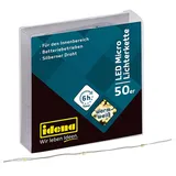 IDENA LED Lichterkette Micro 50 LED 5,2 m Warmweiß