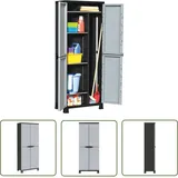 Longziming - The Living Store Kunststoffschrank 68x39x171,5 cm - Aufbewahrungsbox - Garderobe - Werkzeugschrank - Plasticschrank - Grau
