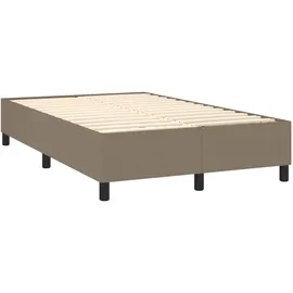 vidaXL Boxspringbett mit Matratze & LED Taupe 120x200 cm Stoff