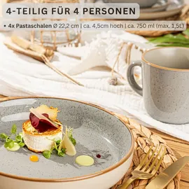 sänger geschirr Sänger Pastaschalen Set Rio Perlgrau, Teller, grau