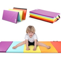 PhysKcal 5 Panel Beschwingt Klappbare Weichbodenmatte Turnmatte Fitnessmatte Gymnastikmatte mit Tragegriffen, Sportmatte Spielmatte, Tumbling-Matte für Kinder, Polsterung für Activity Play