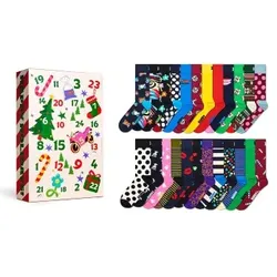 Happy socks 24P Advent Calendar Socks Gift Set Weiß Baumwolle Gr 41/46