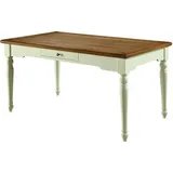 Esstisch Holz Landhaus Stil 159 x 94 x 79 cm JVmoebel - Braun/Weiß