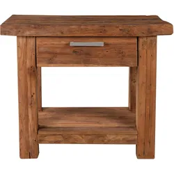 Telefontisch SIT "Coral", beige (natur), B:90cm H:78cm T:45cm, Tische, aus recyceltem Teak-Altholz