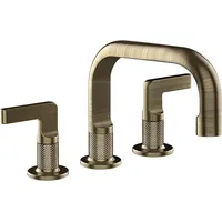GESSI Inciso- 3-Loch-Waschtischarmatur mit Ablaufgarnitur, Ausladung 140mm - Messing