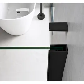 SoGood doporro Eck-Duschkabine 80x100x195cm Eckdusche in schwarz mit Hebe- und Senkmechanismus ESG-Sicherheitsglas Klarglas inkl. beidseitiger Easy-Clean-Beschichtung Ravenna36-plus