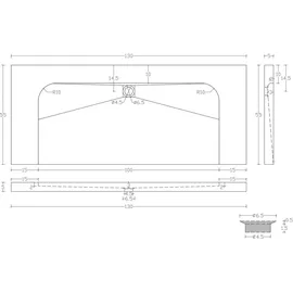 magnolia home Damo Waschtisch 130 x 0 cm