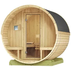 Fasssauna WEKA "198", beige (natur), Saunaofen, externe Steuerung, 9 kW, Saunen