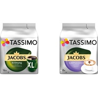 Tassimo Kapseln Jacobs Krönung XL, 80 Kaffeekapseln, 5er Pack, 5 x 16 Getränke & Kapseln Jacobs Cappuccino Choco, 40 Kaffeekapseln, 5er Pack, 5 x 8 Getränke