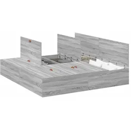 vidaXL Aufbewahrungsbettgestell 200 x 200 cm Grau
